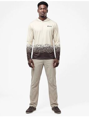 NWT Costa Fish Skins Sz M Patterned Hooded Long-Sleeve Fishing Outdoorsy Shirt